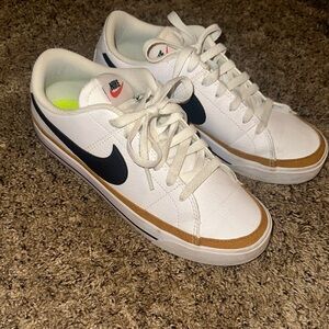 Nike White and Brown Casual Shoes